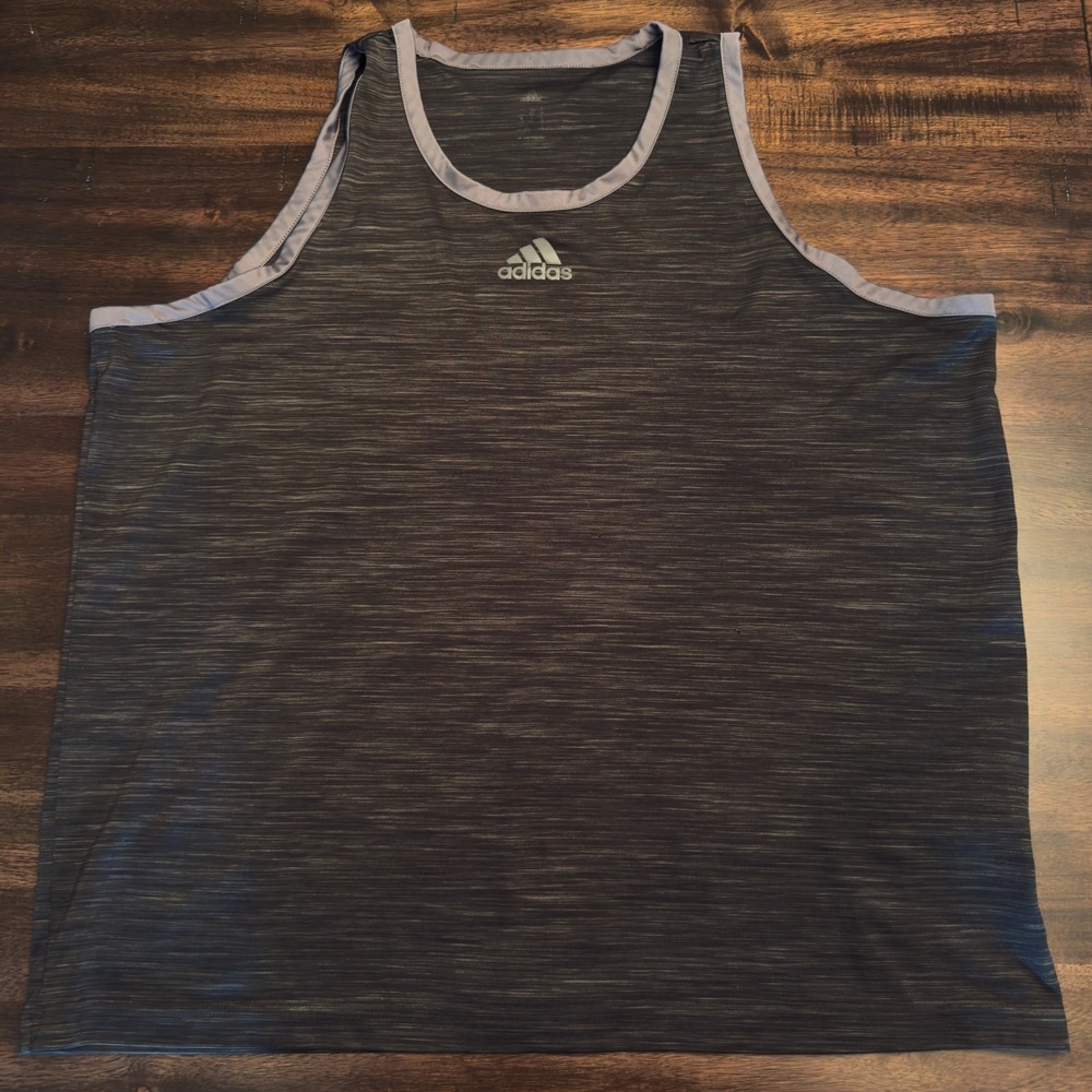 Adidas Mens Tank Top 2XL Gray Sleeveless Athletic Logo #305 GemvieF
